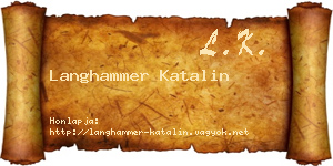 Langhammer Katalin névjegykártya